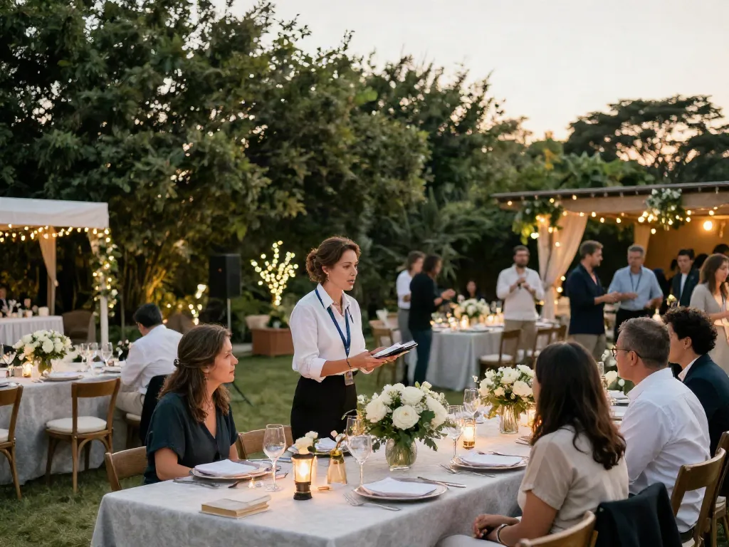 Event rental ksa setup showcasing elegant outdoor decoration and planning.